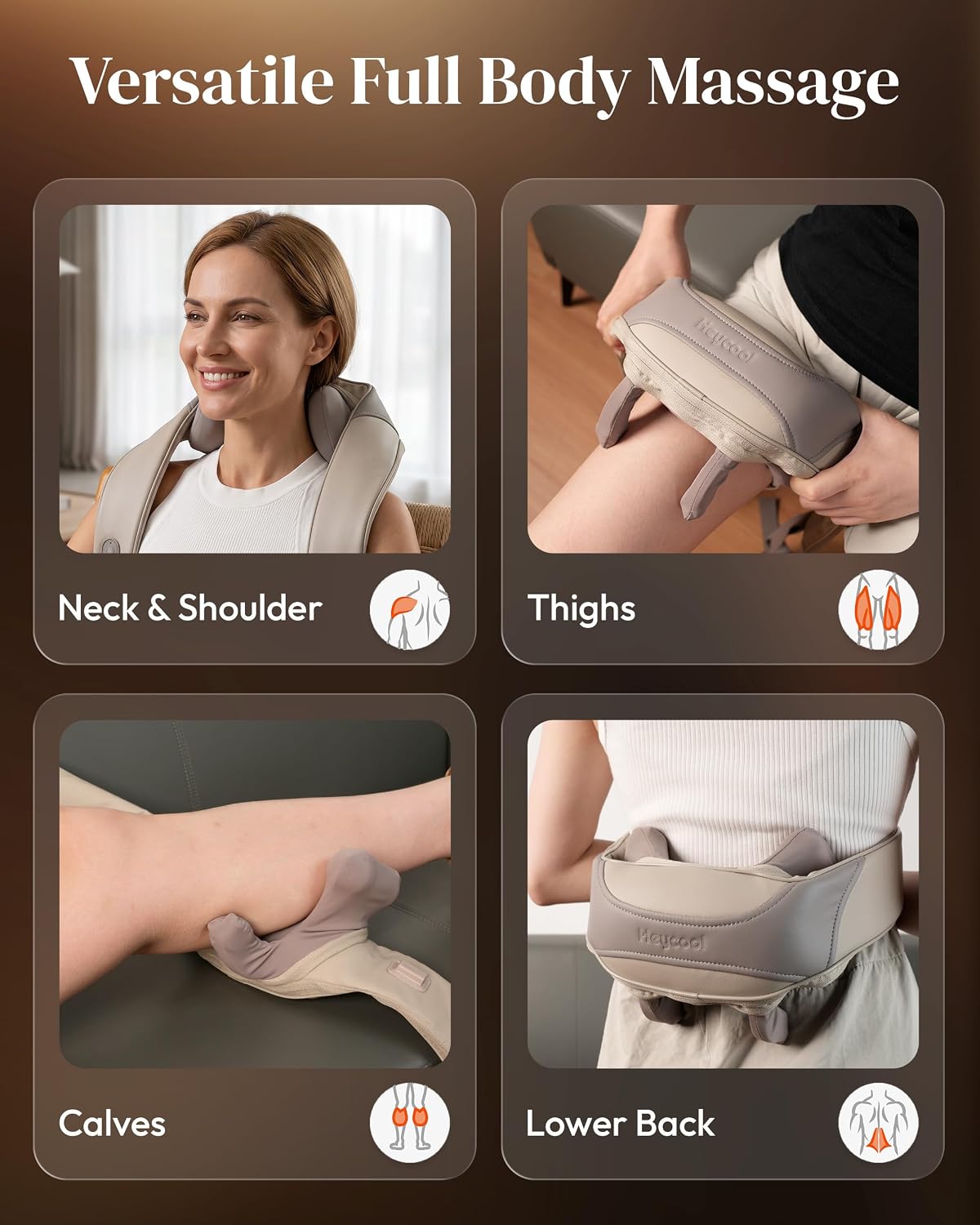 Heycool Cordless Neck and Shoulder Massager with Heat, FSA Eligible HSA