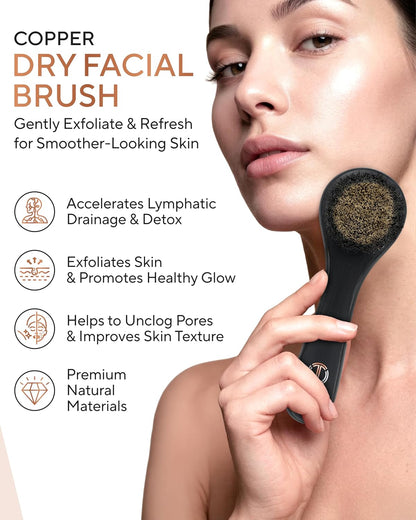 TheraCopper Copper Dry Brushing Body Brush for Lymphatic Drainage