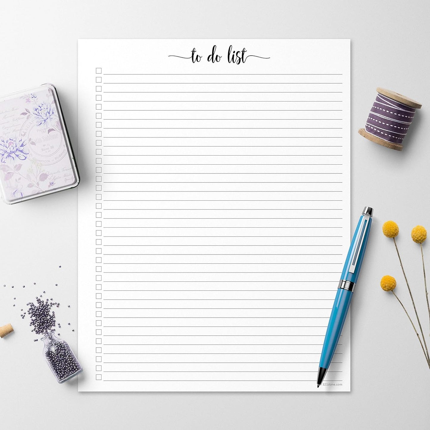 321Done To Do List Notepad, 5.5x8.5 Inches, 50 Sheets, College Ruled