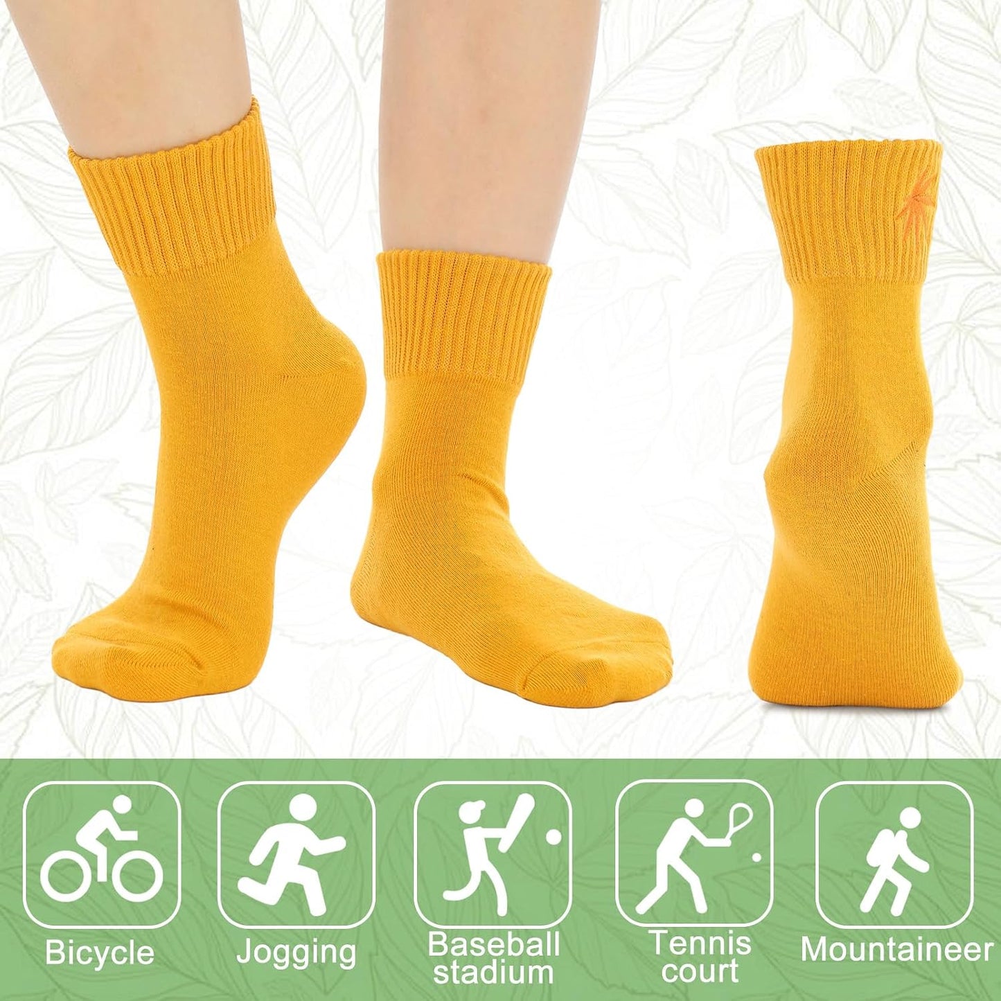 Eurzom 10 Pairs Socks Womens Crew Elastic Ankle Length Cotton Socks Aesthetic Cute Lightweight Low Cut Gifts for Women - Colors A