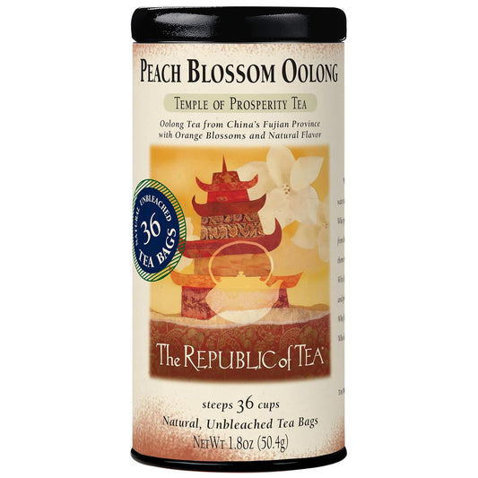 The Republic of Tea Peach Blossom Oolong Tea, Naturally Caffeinated, 36 Ct