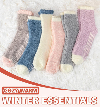 Slipper Socks for Women Men Grip Hospital Socks with Grips Fuzzy Non Slip Warm Womens Gifts