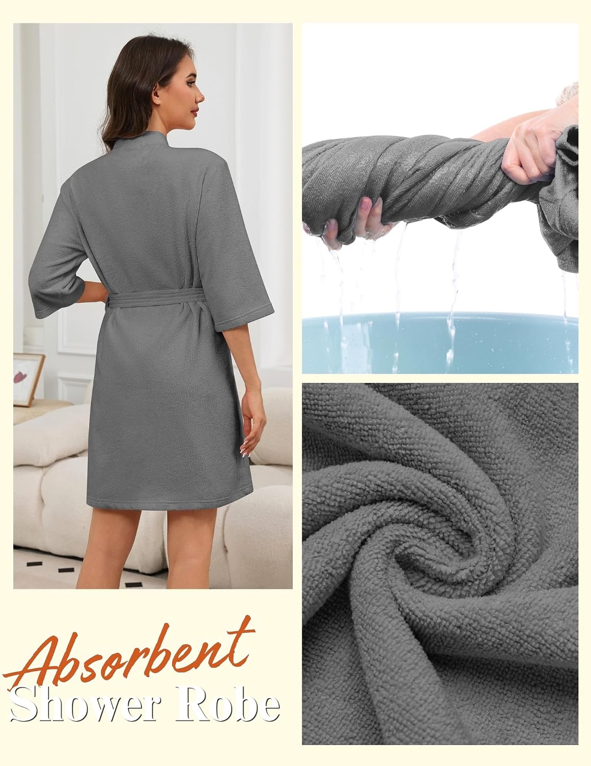 Ekouaer Towel Robe for Women Terry Cloth Robes for Women Absorbent Bathrobe