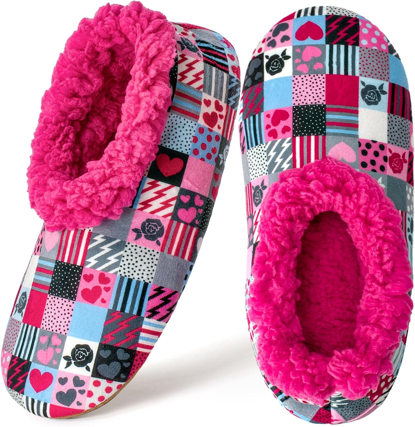 Cozylook Fuzzy Slippers for Women Indoor Soft Sole Slipper Socks with Non Slip Grippers Warm Fluffy