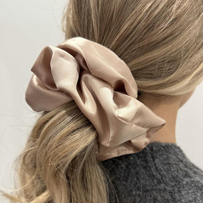 4 Pieces Jumbo Satin Silk Scrunchies for Women 7.2 Inches Large Oversize Scrunchies For Thick Hair Elastic Hair Ties (Pink Mix)