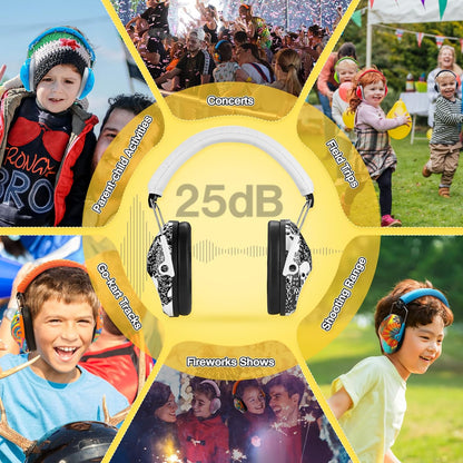 PROHEAR 032 Kids Ear Protection – Ear Muffs for Noise Reduction, 25NRR Noise Cancelling Headphones for Kids,Toddlers, Autism, Sensory Use, Hearing Protection – Orange
