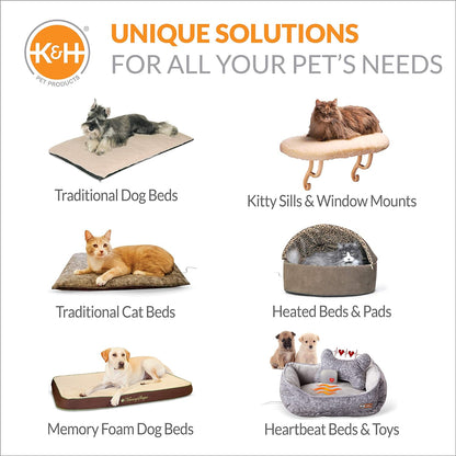 K&H Pet Products Microwavable Pet Bed Warmer, Multi-Purpose Heated Warming Pad for Cats and Dogs, Place Inside Any Pet's Favorite Bed, No Electricity Needed - 9 X 9in Blue