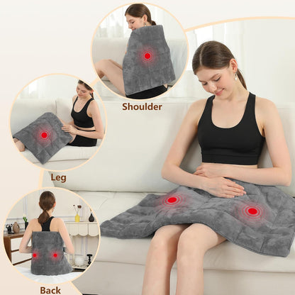 Electric Heating Pad HSA Eligible, Heated Pad for Back Neck Shoulder Pain Relif, Heating Pad for Period Cramps with 2H Auto Shut Off and 4 Heating Levels, 12"x24" Dark Grey
