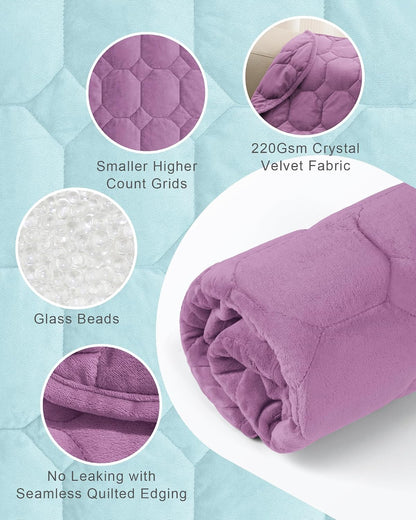 Cottonblue Weighted Lap Blanket 7lbs, Cozy Luxury Crystal Velvet Weighted Blanket for Adults, Small Weighted Blanket for Relaxation, Sleeping, Travel, Grey, 29" x 24"