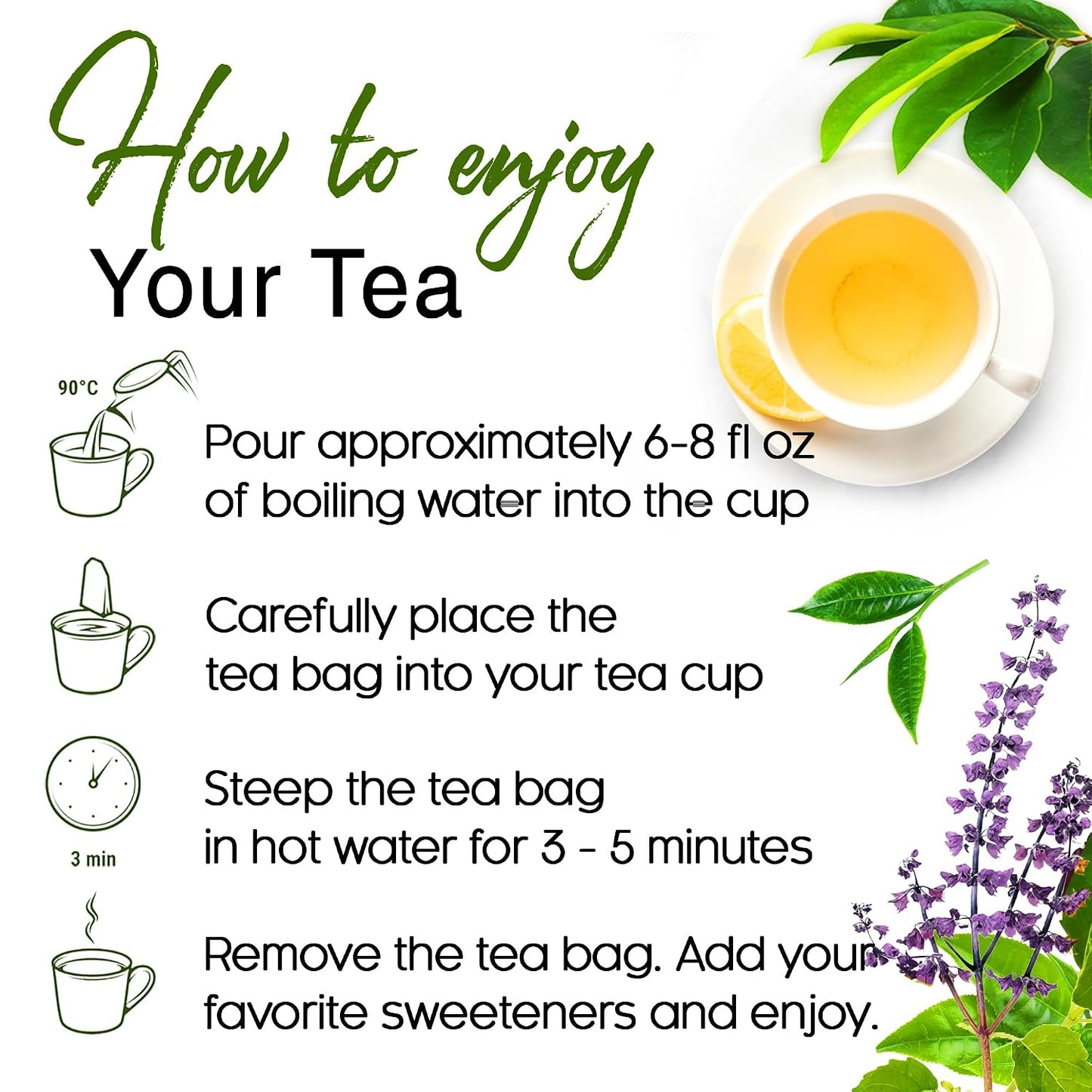 FreshDrinkUS, Premium 60 Chamomile Lavender Tea Bags, Calming Herbal Blend Strong Support for Relaxation & Better Sleep | Naturally Caffeine-Free Bedtime Tea with Soothing Floral Aroma, 100% Natural, Hand-made No Sugar/ Caffeine/ Gluten, Vegan - Colors C