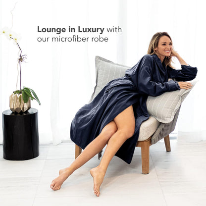 Women's Microfiber Robe by BOCA, Luxury Hotel Bathrobe, Generous Sizing