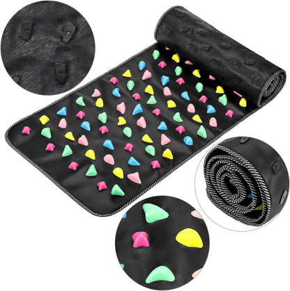 QWORK Foot Massage Mat Relaxation Walk Stone Road, 68.9 x 13.78 Inches Adjustable Acupressure Foot Mat for Long Sitting Worker Elderly