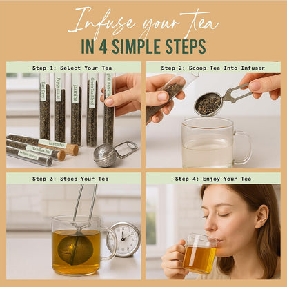 Tea Gift Set - Unique Gifts For Women and Men - Loose Leaf Tea Sampler Kit