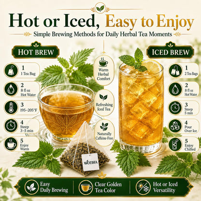 WOTIHA Stinging Nettle Leaf Tea Bags, 150 Count, No Added Sweetener