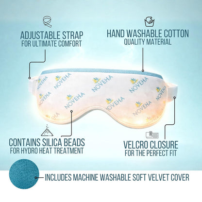 NOVEHA Express Warm Compress Individual Eye Mask | Moist Hot Technology for Sensitive Dry Eyes - Relieves Stye & Pink Eye - Reusable Heat Water Treatment for Irritated Eyes and Eyelid Lumps