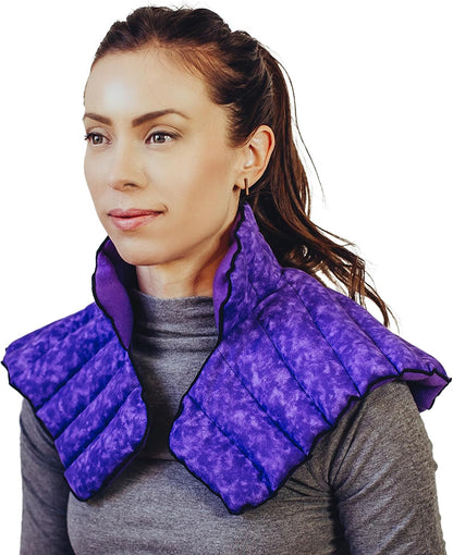 Weighted Microwavable Neck and Shoulder Wrap – Moist Heat Pack for Stiffness, Arthritis, Bursitis, Pain Relief & Relaxation – Natural Home Remedy