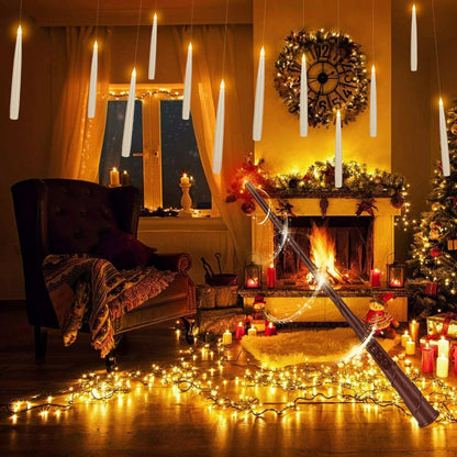 24 Pcs LED Flameless Candles with Remote, 3D Flickering Flame & LED String Lights, Acrylic Clear Cylinder, Timer Function, Romantic Ambience for Home Decor, Party, Wedding (Ivory).