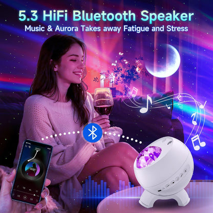 Staryou Birthday Gifts Galaxy Projector for Teen Girls & Boys, 375 Lights Aurora Light Projector with 15 White Noise, Bluetooth Speaker, Trendy Stuff Night Light Bedroom Decor, Led Lights for Bedroom