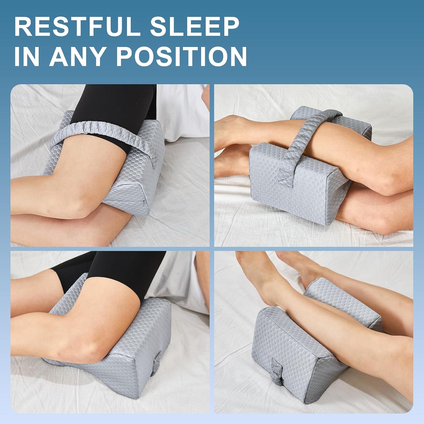 UJPFEO Knee Pillow for Side Sleepers, Leg Pillow for Sciatica, Back, HIPS, Knees, Joints Pain Relief,Pillows for Between Legs While Sleeping Spine Alignment Support & Relieves Pressure