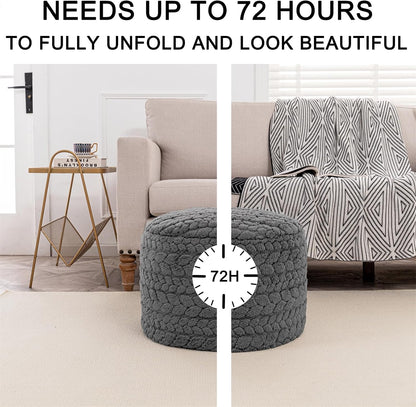 Round Pouf Ottoman 20 x 20 x 14 Inches Boho Poof Home Decor Floor Pouffe Ottoman Foot Rest for Couch Sofa Bean Bag Chairs Living Room Bedroom (Green)