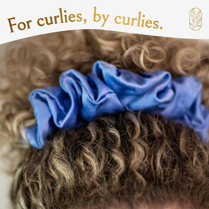 Silk Scrunchies for Women Ponytail Holders – Oversized Mulberry Silk Scrunchies – Extra Large No Damage Hair Ties for Curly, Thick, and Thin - Hair Accessories for Women – Black, XL By Curlfriend