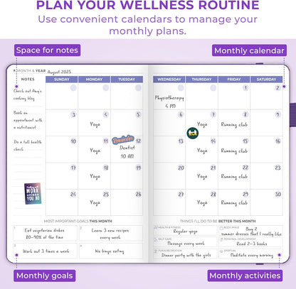Clever Fox Fitness & Food Journal – Nutrition & Workout Planner for Women & Men – Diet & Gym Exercise Log Book with Calendars, Diet & Training Trackers - Undated, A5 Size, Hardcover (Forest Green)