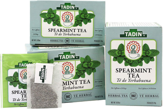 Tadin Spearmint Tea, Helps Relieve Stomach Pain and Indigestion, 24 Count (Pack of 3)