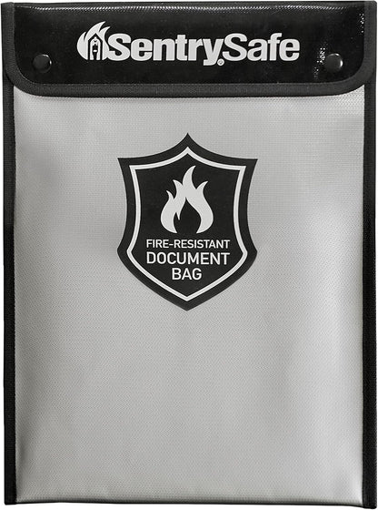 SentrySafe Fire and Water Resistant Portable Bag with Zipper for Money or Document Storage, FBWLZ0SSC