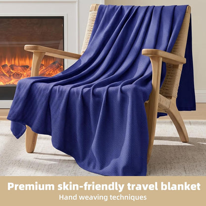 Travel Blanket Airplane - Ultra Soft & Lightweight Knit Design
