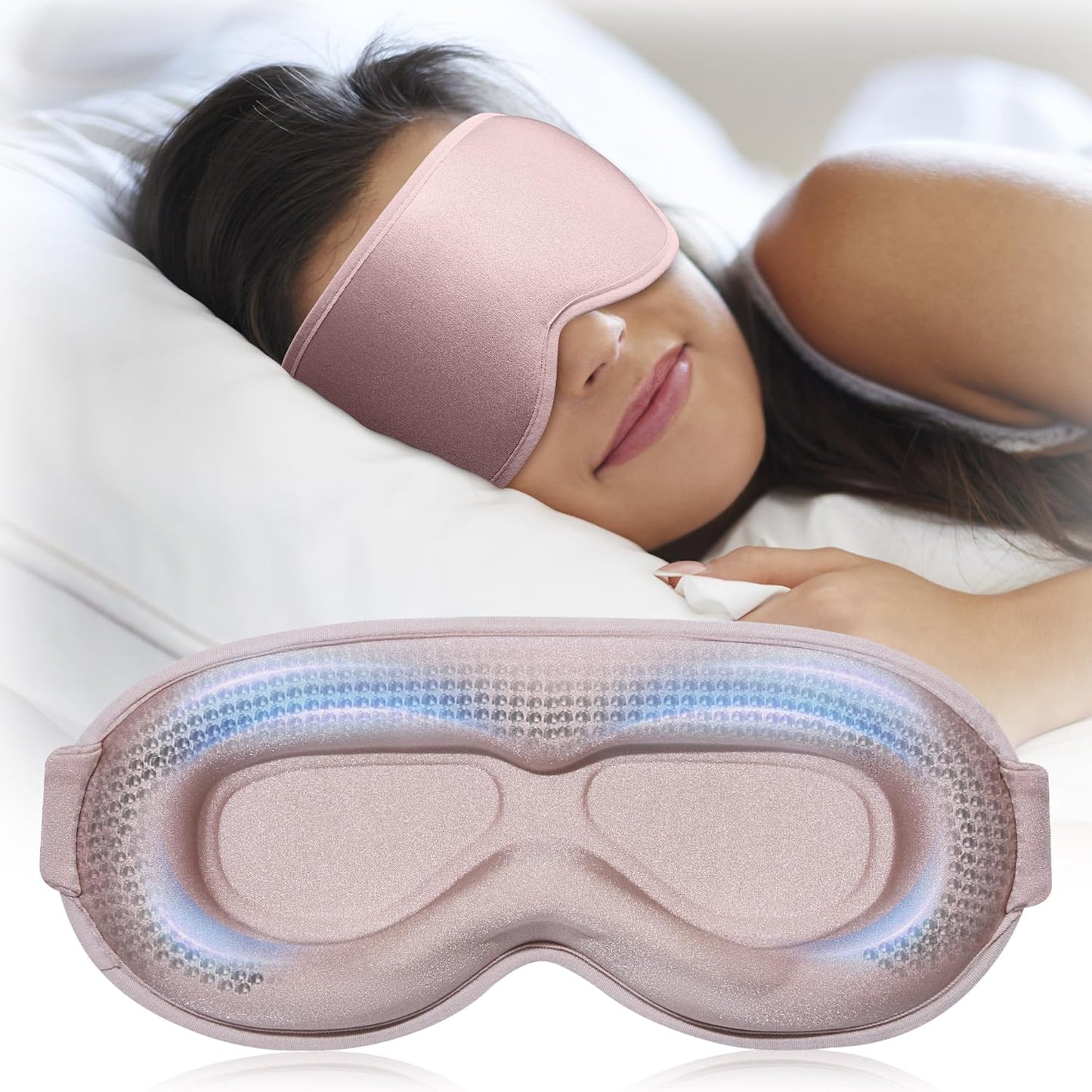 Weighted Blackout Sleep Mask for Men, 3D Contoured Zero Eye Pressure, Lash-Friendly Deep Eye Cups, Adjustable Slide Buckle Strap, Office Nap & Business Travel Essential, Relaxation Gift for Him(Black)