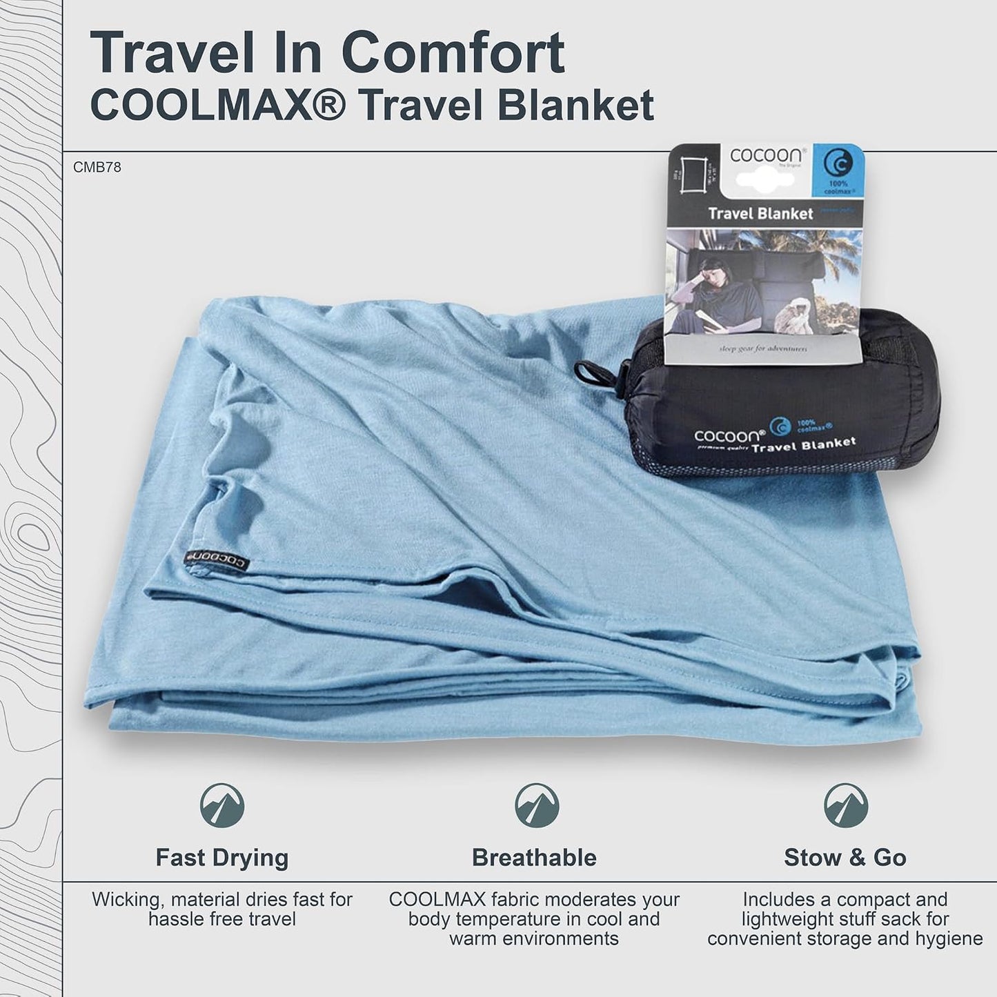 COCOON Coolmax Travel Blanket - Black