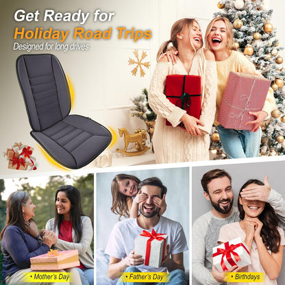 kingphenix Car Seat Cushion with Back Support Pillow: Enhanced Comfort Memory Foam Design for Pain Relief, Ideal for Drivers and Office Use - Ergonomic Lumbar Comfort for Long Sitting - Black