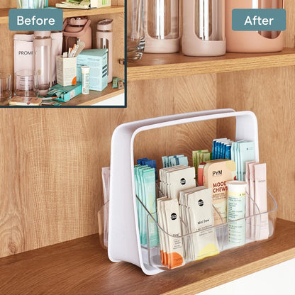 YouCopia TeaStand Tea Bag Organizer with Clear Removable Bins, Cabinet or Pantry Storage Caddy, 80-Bag