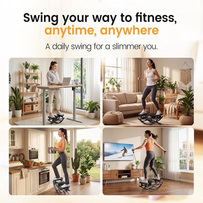 RELIFE REBUILD YOUR LIFE Rock Stepper Side to Side Rocking Fitness Stepper, Low-Impact Balance Board with Resistance Bands,Non-Slip Base for Full Body Workout, Fitness Machine Equipment at Home