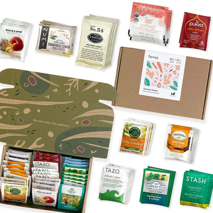 Sippingly Night Time Tea Sampler – 40 Herbal Teas – 10 Flavors from Top Brands – Chamomile, Lavender, Passionflower – Perfect Relaxation & Calm Support – Ideal Wellness Gift – Kosher, Gluten-Free