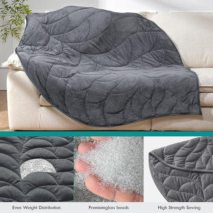 Kaisa Weighted Lap Blanket 7 lbs 41" x 53", Cozy Luxury Crystal Velvet Small Weighted Blanket for Adults, Portable Travel Weighted Blanket for Relaxation, All-Season Blanket, Machine Washable, Green