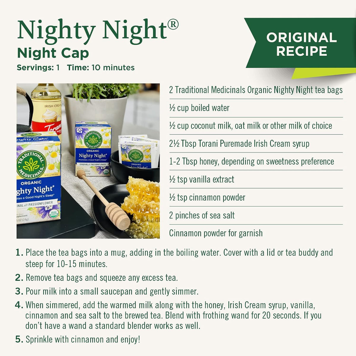 Traditional Medicinals Tea, Organic Nighty Night Extra, Promotes a Good Night's Sleep, 16 Tea Bags (Pack of 2)