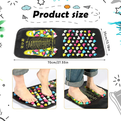 TrelaCo Foot Massage Mat Reflexology Walk Stone Road Foot Massage Acupoint Mat for Acupressure Relaxes for Long Sitting Elderly Students and Office Workers (13.78 x 13.78 Inches)