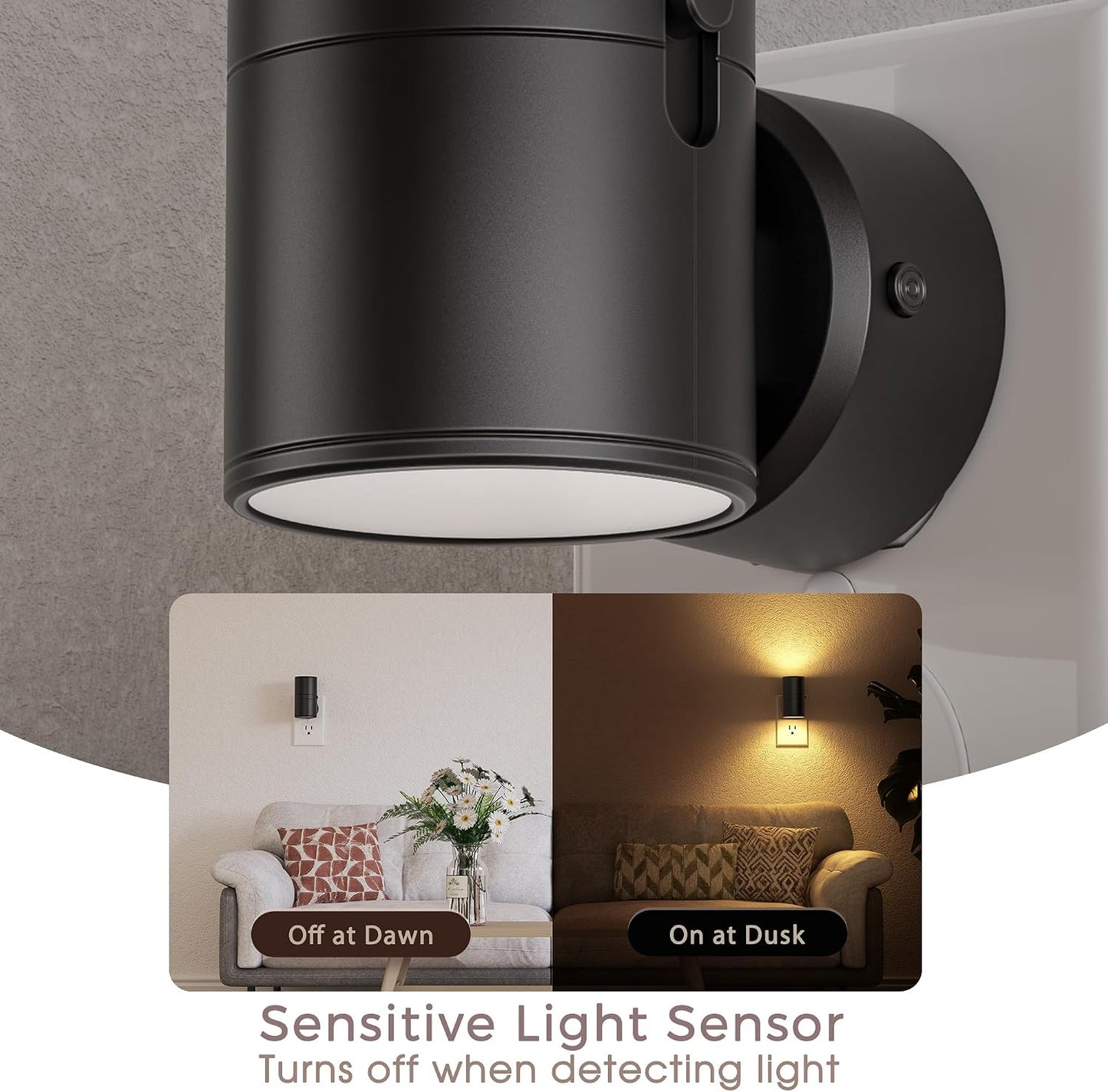 Briignite Night Lights Plug into Wall, Modern LED Night Light Plug in, Dusk to Dawn Sensor,Amber Night Light 0-100LM Adjustable Brightness, Dimmable NightLight for Hallway, Bedroom, Stairway, 2 Pack