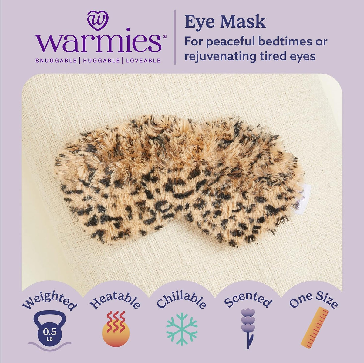 warmies Microwavable Eye Mask, Weighted Sleep Mask, Curly Sage Green