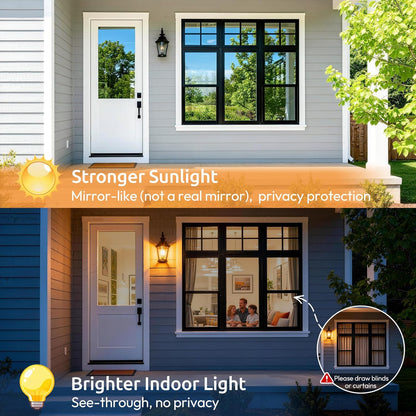 rabbitgoo Window Tint for Home with Tools, Black Silver, 17.5" x 78.7"