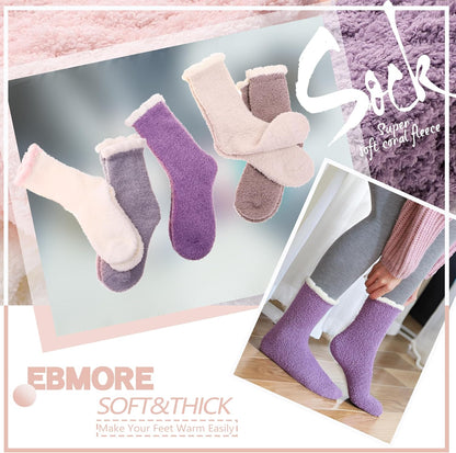 EBMORE Womens Fuzzy Socks Slipper Fluffy Cozy Comfy Cabin Plush Warm Winter Sleep Home Soft Socks