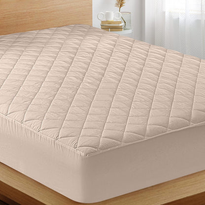 Quilted Fitted Mattress Pad, Queen Mattress Protector Topper with Deep Pocket Stretches up to 16 Inches, Machine Washable Mattress Cover by Utopia Bedding (White)