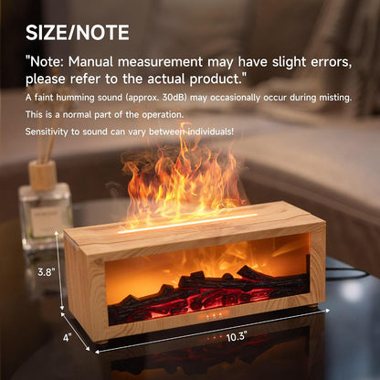 TMEHM Fireplace Flame Air Diffuser Humidifier,7 Colors Aromatherapy Essential Oil Diffuser,Ultrasonic Aroma Humidifier with Timer for Home,Bedroom,Office,Yoga (Black)