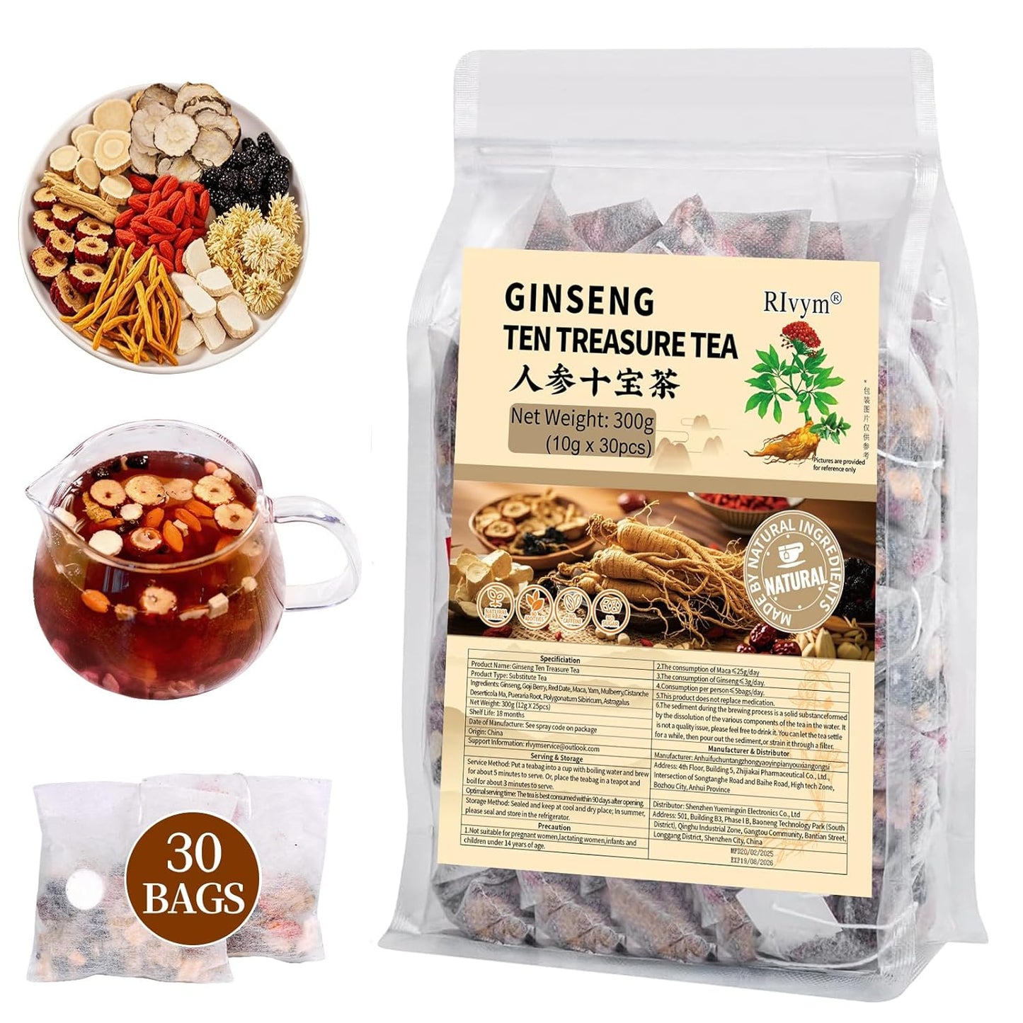 50 Bags Premium Natural Hibiscus Tea, 100% Pure Organic Hibiscus Flowers Herbal Tea, Caffeine-Free, Rich in Natural Goodness and Flavor, No Sugar, Gluten-Free, Vegan