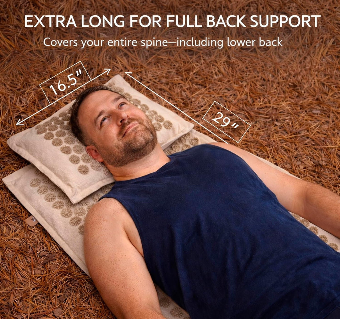 Acupressure Mat & Pillow Set – Extra-Long 29” Acupressure Therapy for Back & Neck Pain Relief, Sciatica, Stress Relief & Sleep Support Includes Carry Bag & Hot/Cold Pack (Purple)