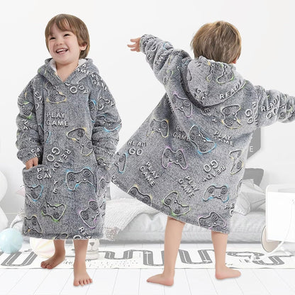 Fiosnow Glow in the Dark Unicorn Blanket Hoodies for Kids 6-13YR Oversize Wearable Blanket Hoodies for Boys Girls Teens