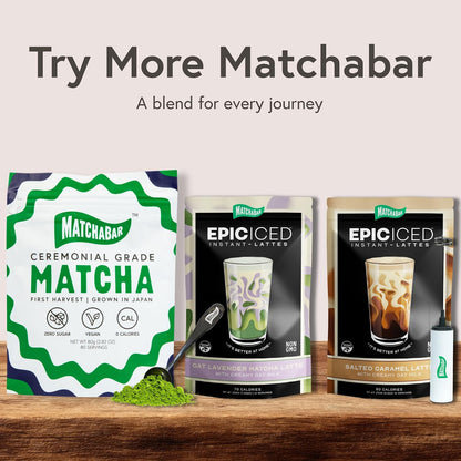 Matchabar Matcha Powder (30g) - Ceremonial Grade Authentic Japanese Matcha Green Tea - Matcha Green Tea Harvested in Japan - Matcha Tea Powder Latte - Zero Sugar, Vegan & 0 Calories