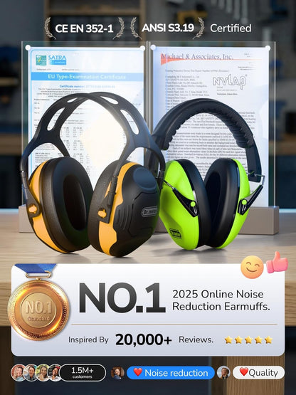 Dr.meter Ear Protection Ear Muffs, Noise Cancelling Headphones for Adults Kids 31dB Earmuffs for Noise Reduction, Hearing Protection for Shooting Gun Range, Mowing, Monster Jam, Sensory, Fireworks