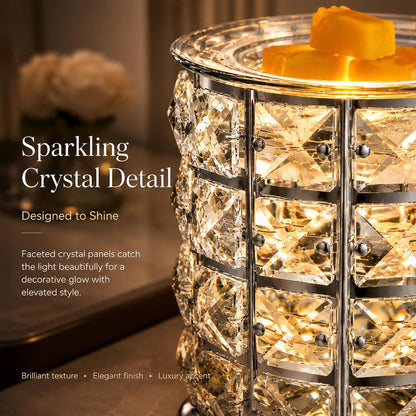 Leyoue Electric Crystal Wax Melt Warmer - Bulb Heating, Elegant Crystal Design, Quickly Melts Wax Blocks, Releases Long-Lasting Fragrance, Perfect Candle Wax Burner and Wax Warmer for Home Decor